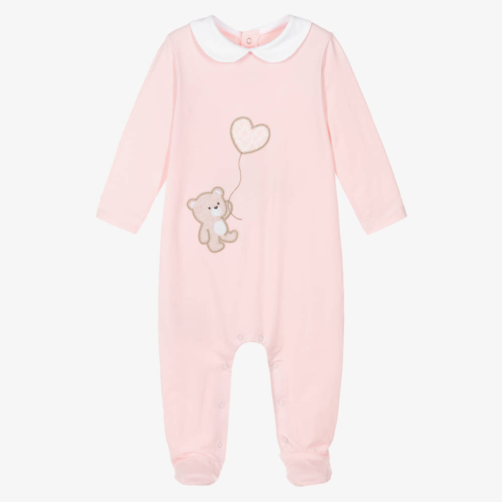 Mayoral Newborn-Baby Girls Pink Cotton Jersey Babygrow | Childrensalon