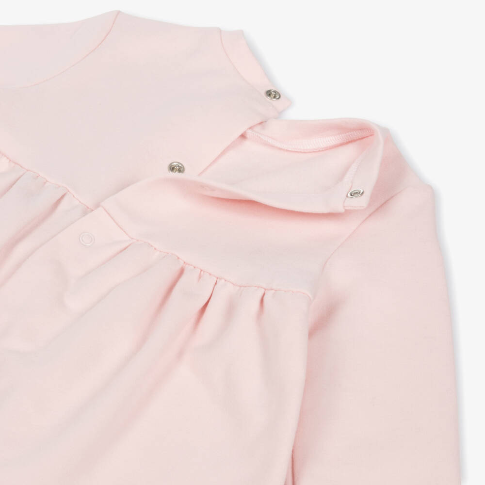 Mayoral Newborn-Baby Girls Pink Cotton Jersey Dress & Knitted Hairband Set | Childrensalon