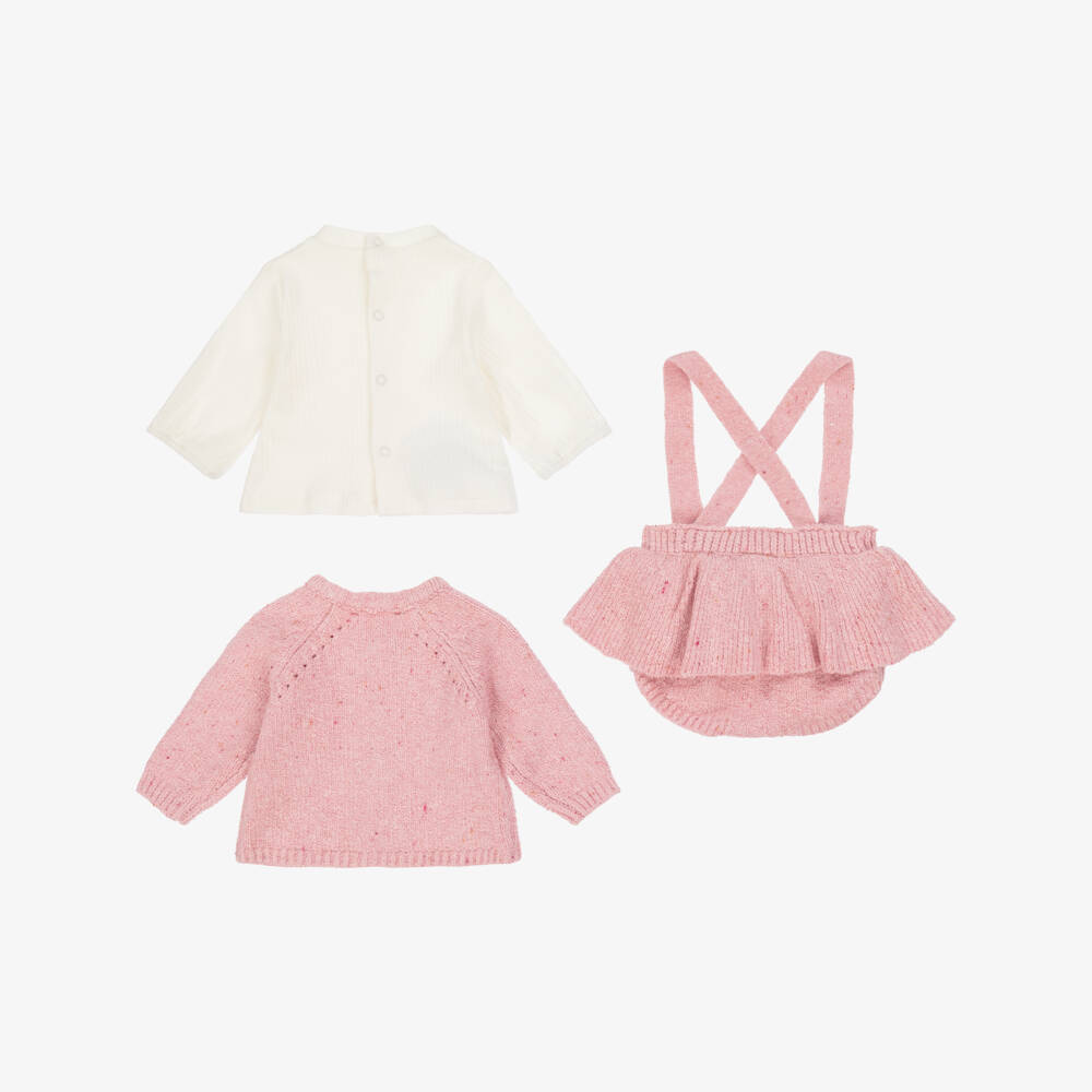 Mayoral Newborn-Baby Girls Pink Cotton Knit Shorts Set  | Childrensalon