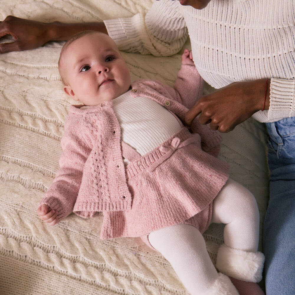 Mayoral Newborn-Baby Girls Pink Cotton Knit Shorts Set  | Childrensalon
