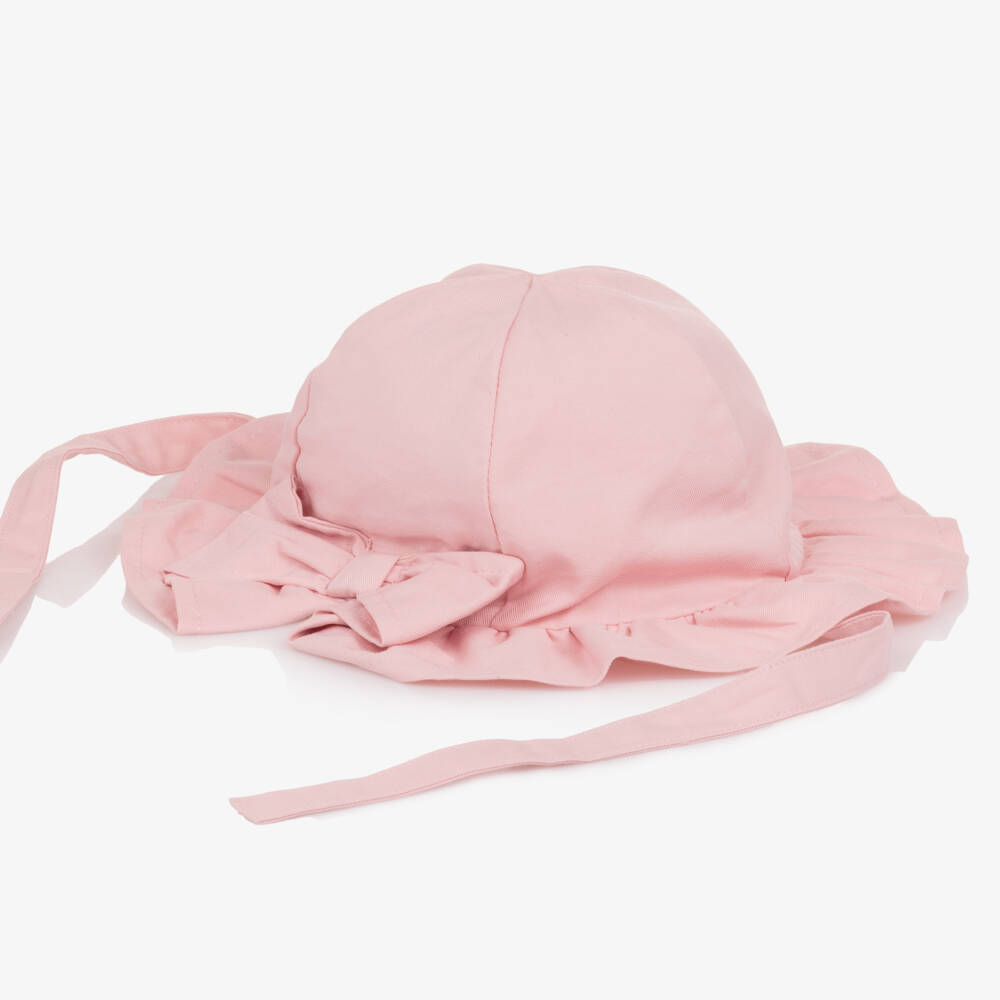 Mayoral Newborn-Baby Girls Pink Cotton Sun Hat with Bow | Childrensalon
