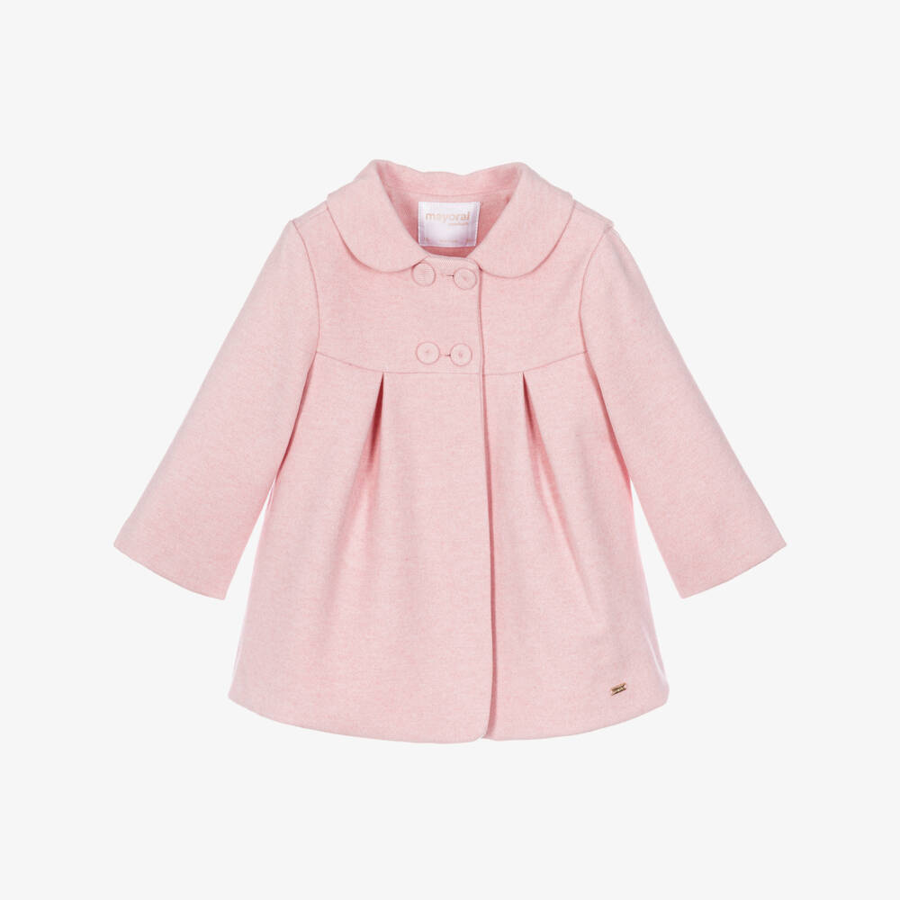 Mayoral Newborn-Baby Girls Pink Felted Coat | Childrensalon