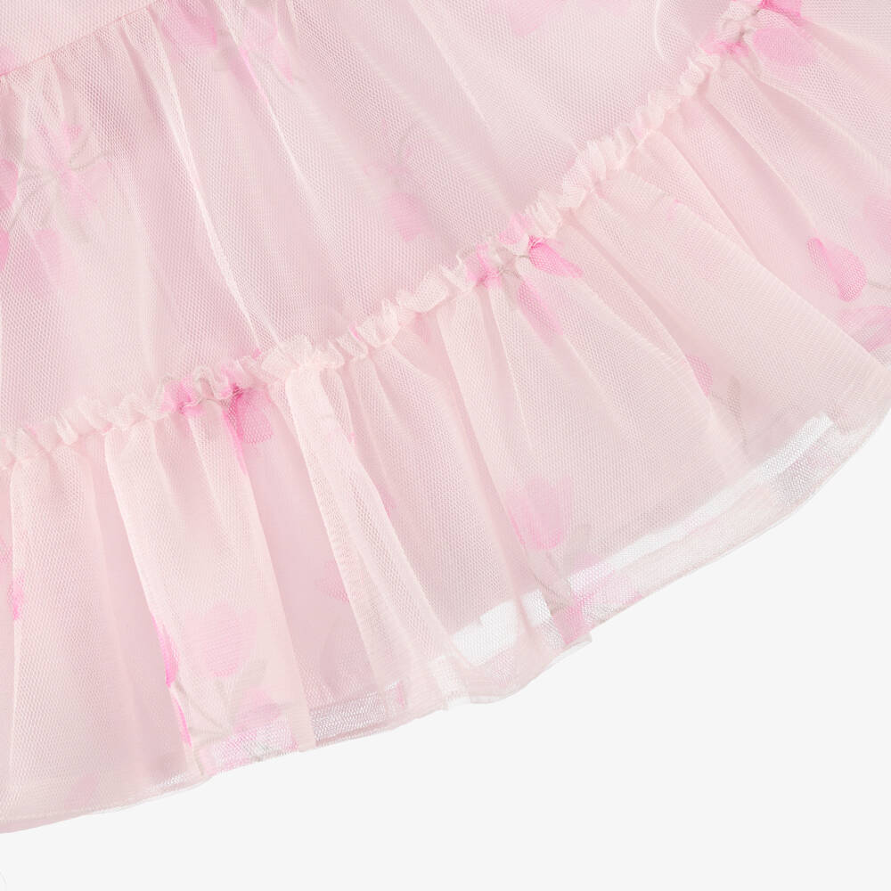 Mayoral Newborn-Baby Girls Pink Floral Tulle Dress with Ruffles | Childrensalon