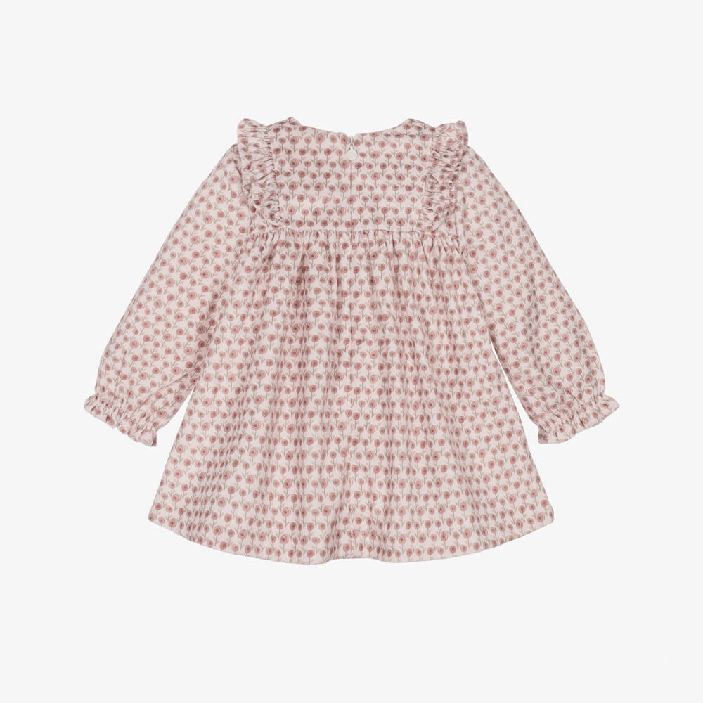 Mayoral Newborn-Baby Girls Pink Floral Velvet Dress | Childrensalon