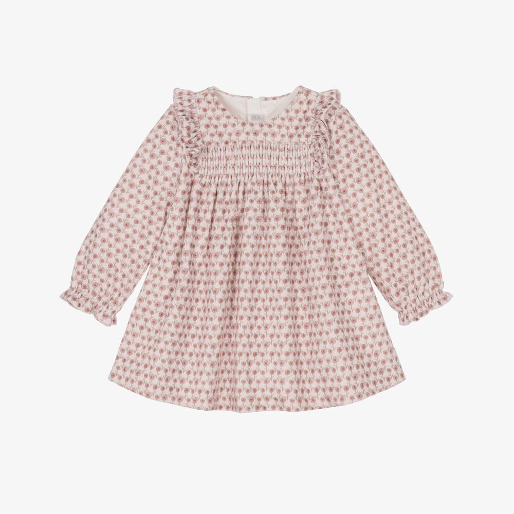 Mayoral Newborn-Baby Girls Pink Floral Velvet Dress | Childrensalon