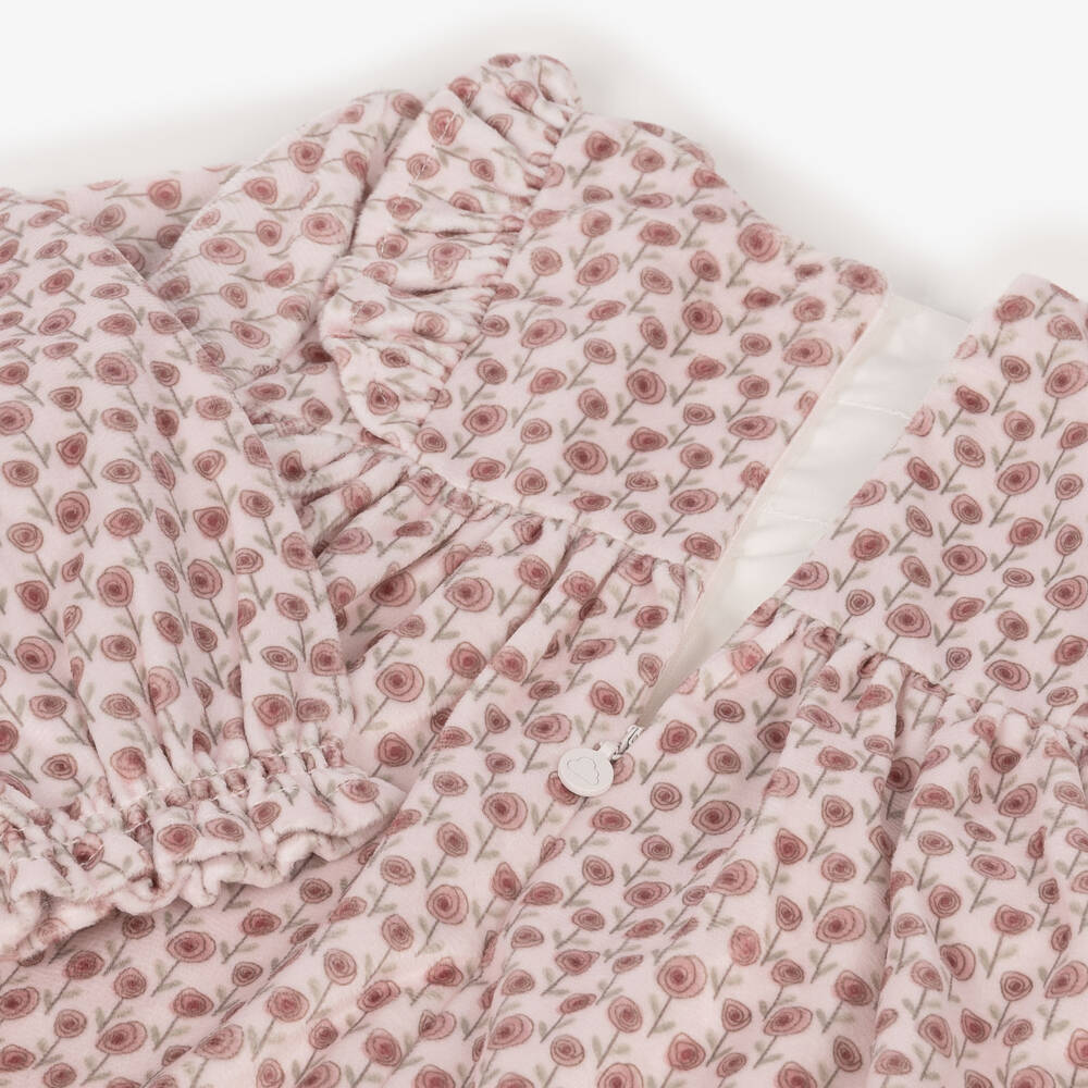 Mayoral Newborn-Baby Girls Pink Floral Velvet Dress | Childrensalon