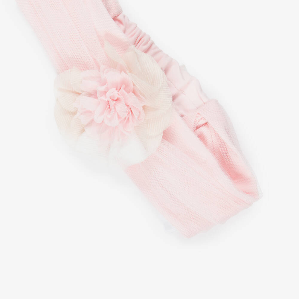 Mayoral Newborn-Baby Girls Pink Headband with Flower Appliqué | Childrensalon