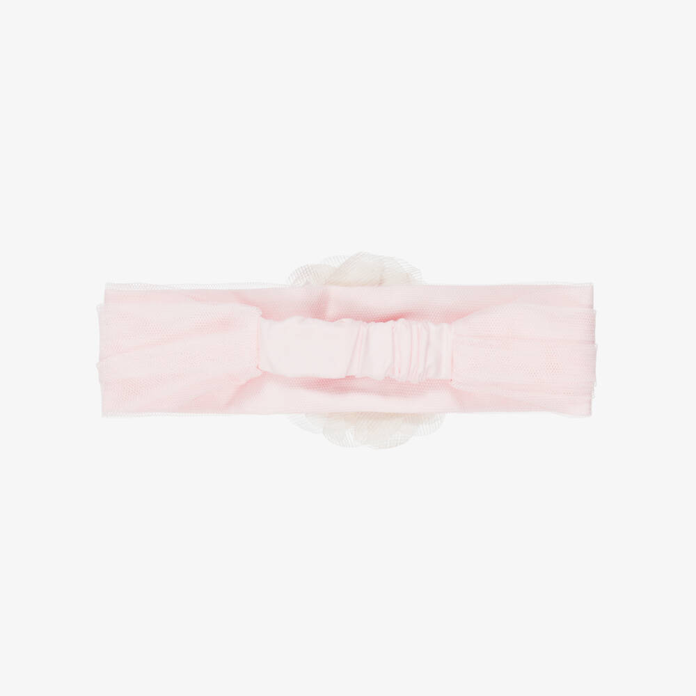 Mayoral Newborn-Baby Girls Pink Headband with Flower Appliqué | Childrensalon