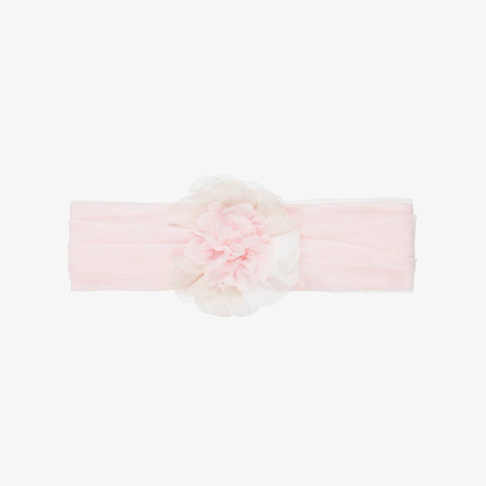 Mayoral Newborn-Baby Girls Pink Headband with Flower Appliqué | Childrensalon