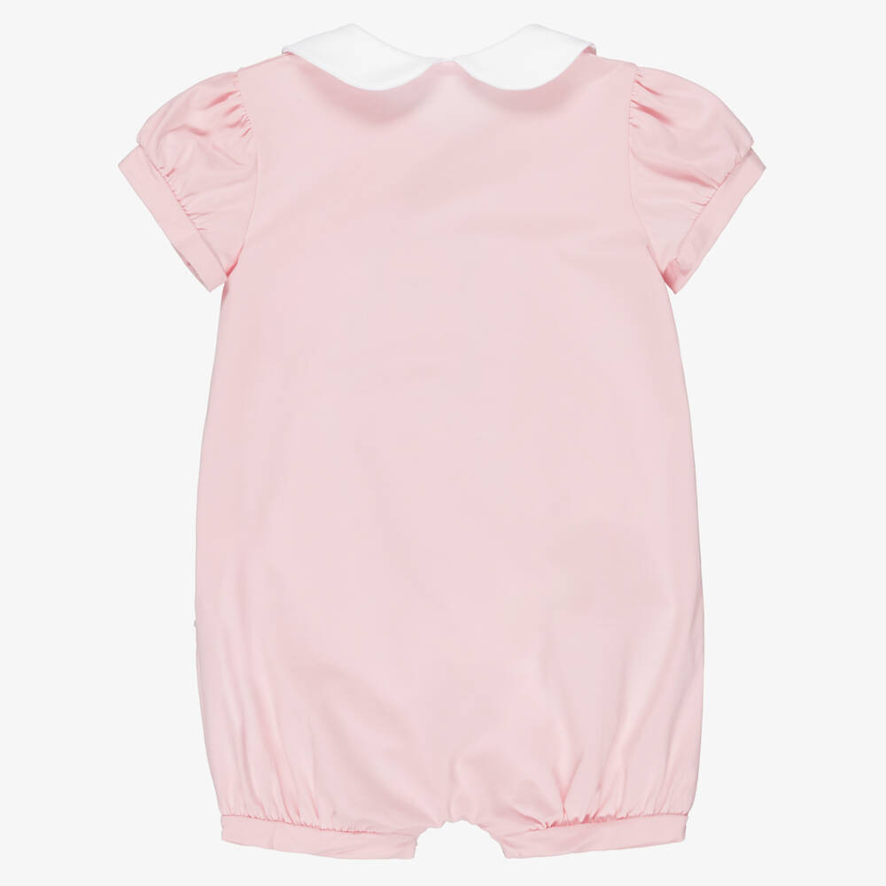 Mayoral Newborn-Baby Girls Pink & Ivory Cotton Teddy Bear Shorties (2 Pack) | Childrensalon