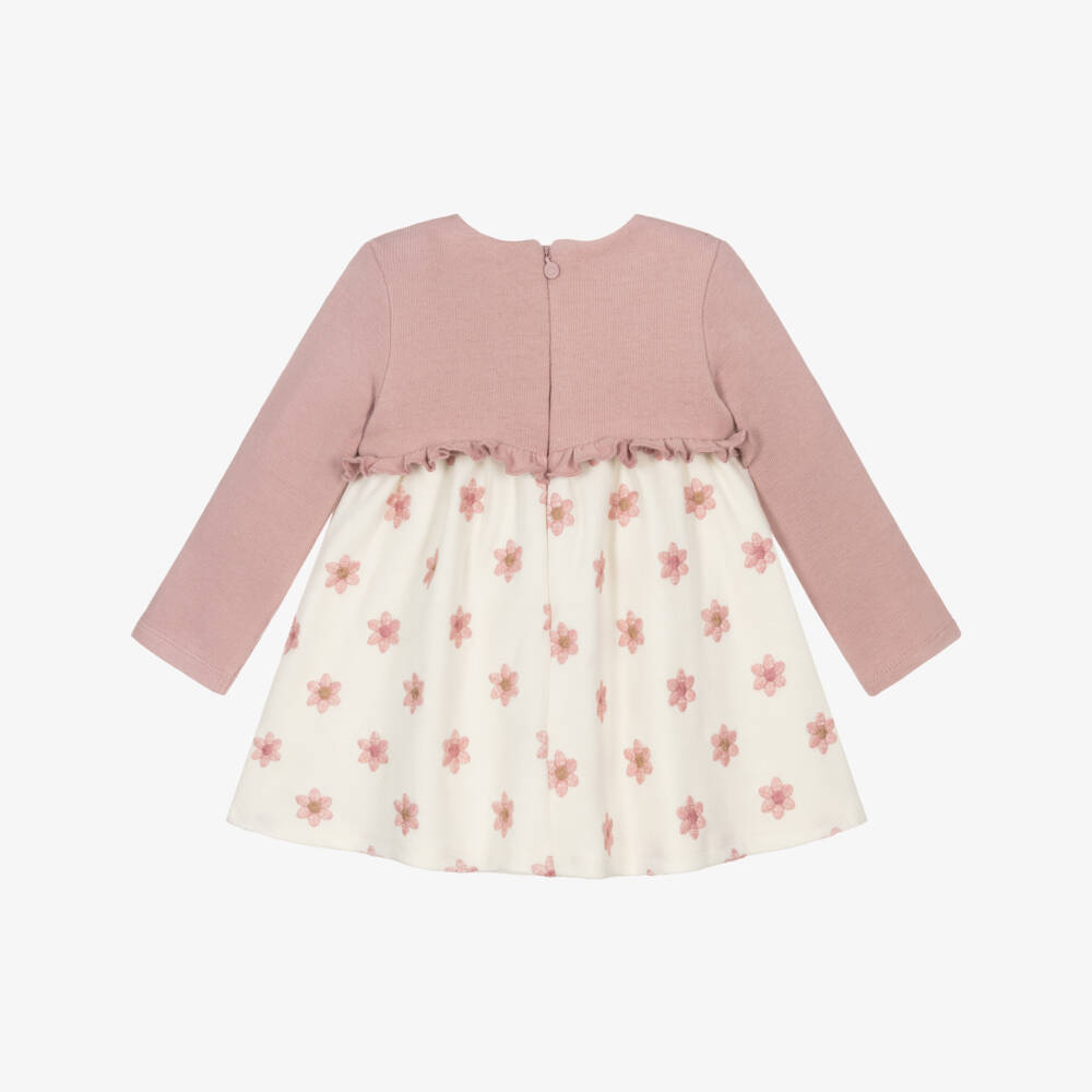 Mayoral Для новорожденных-Платье розово-кремовое многослойное для малышек | Childrensalon
