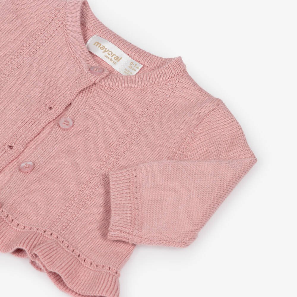 Mayoral Newborn-Baby Girls Pink Knit & Tulle Skirt Set | Childrensalon