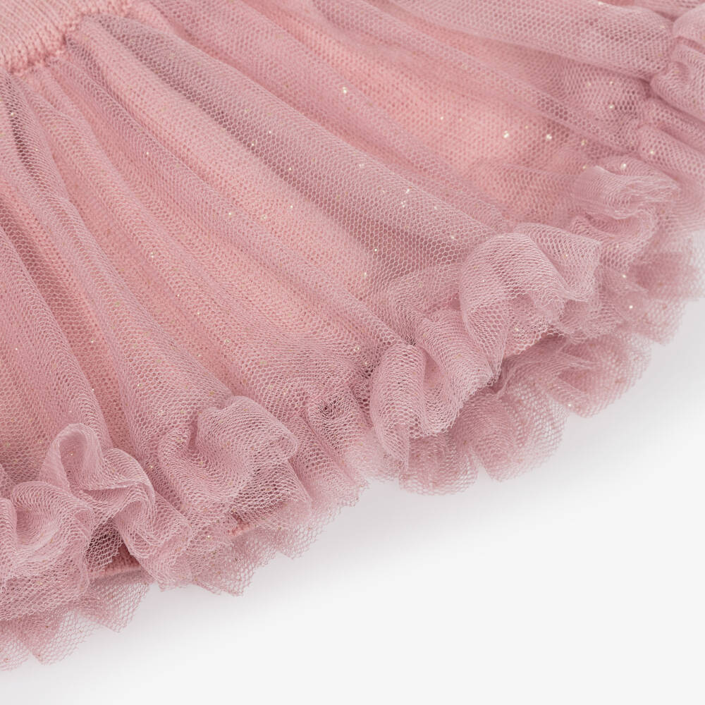 Mayoral Newborn - Baby Girls Pink Knit & Tulle Skirt Set