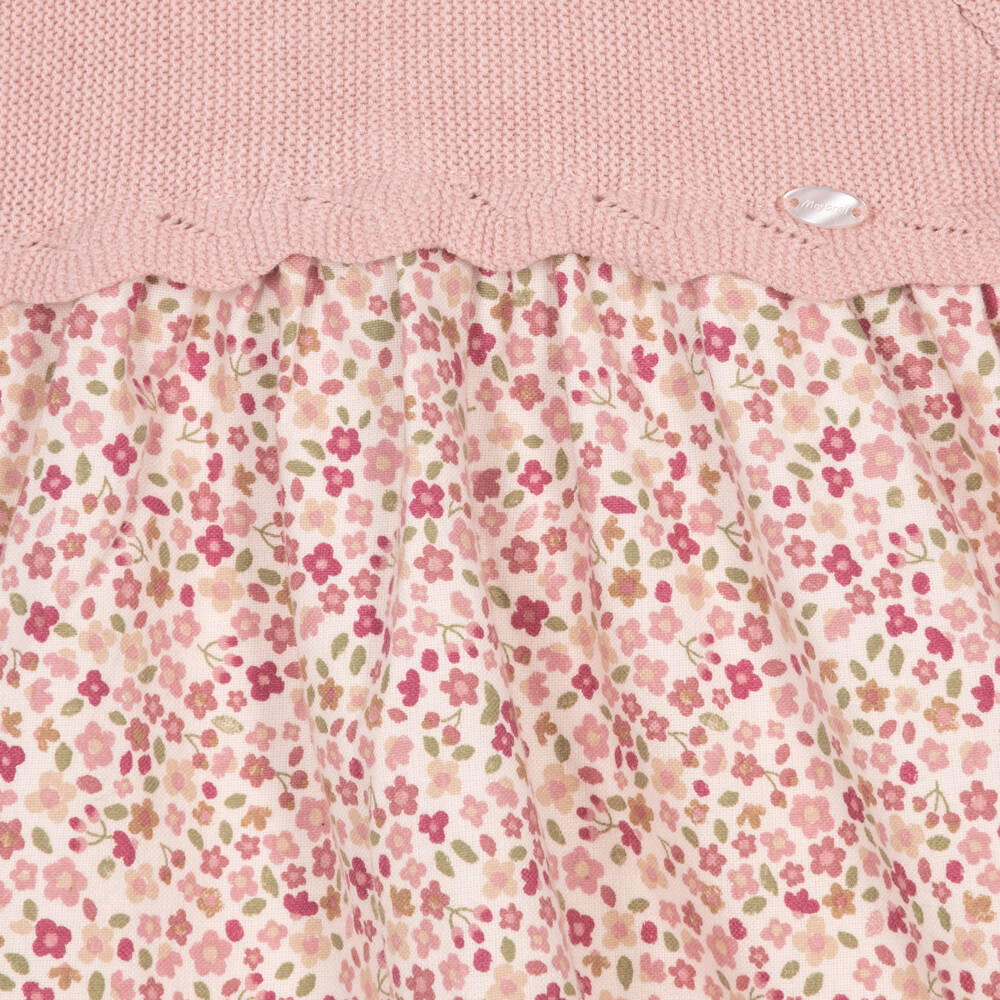 Mayoral Newborn-Baby Girls Pink Knitted & Floral Dress | Childrensalon