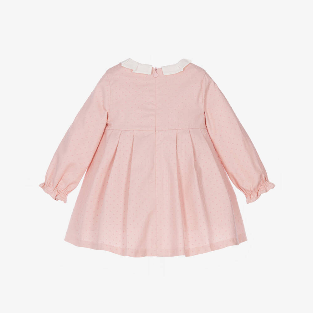 Mayoral Newborn-Baby Girls Pink Polka Dot Smocked Dress | Childrensalon