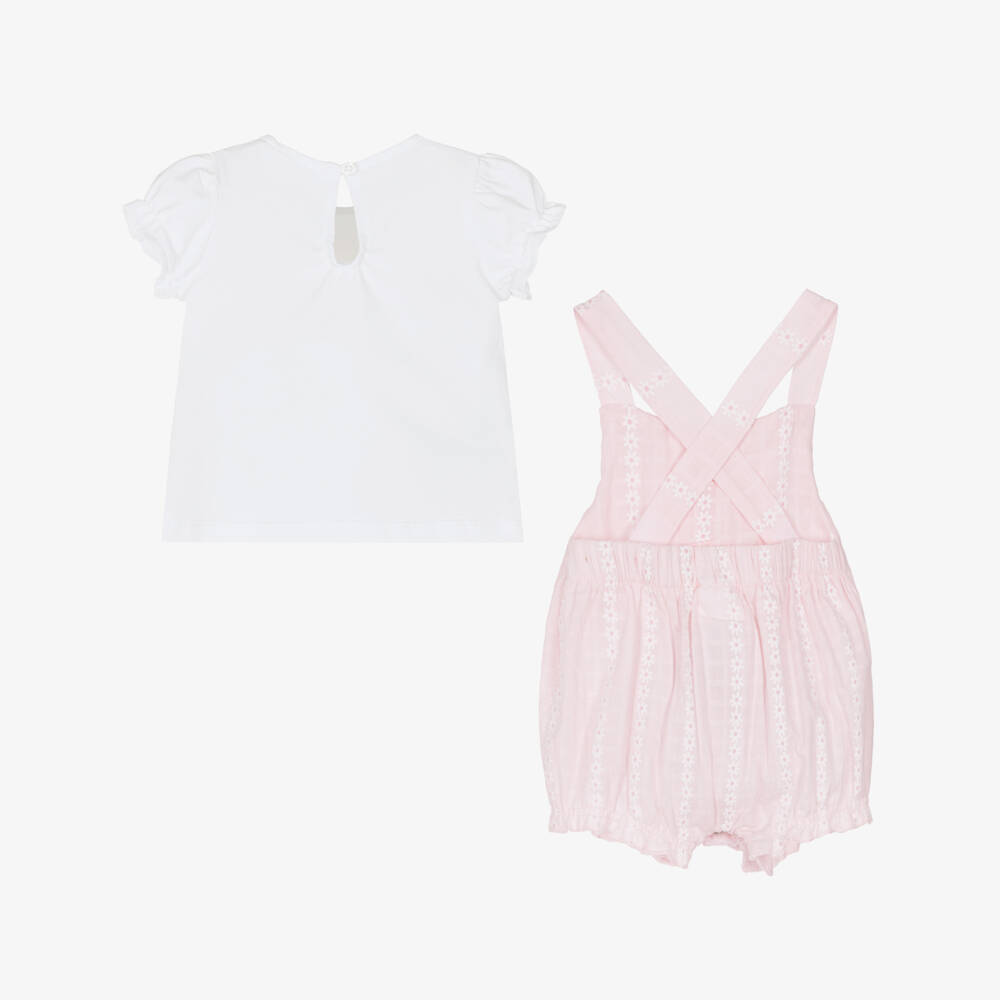 Mayoral Newborn-Baby Girls Pink Shortie Set with Daisy Pattern | Childrensalon