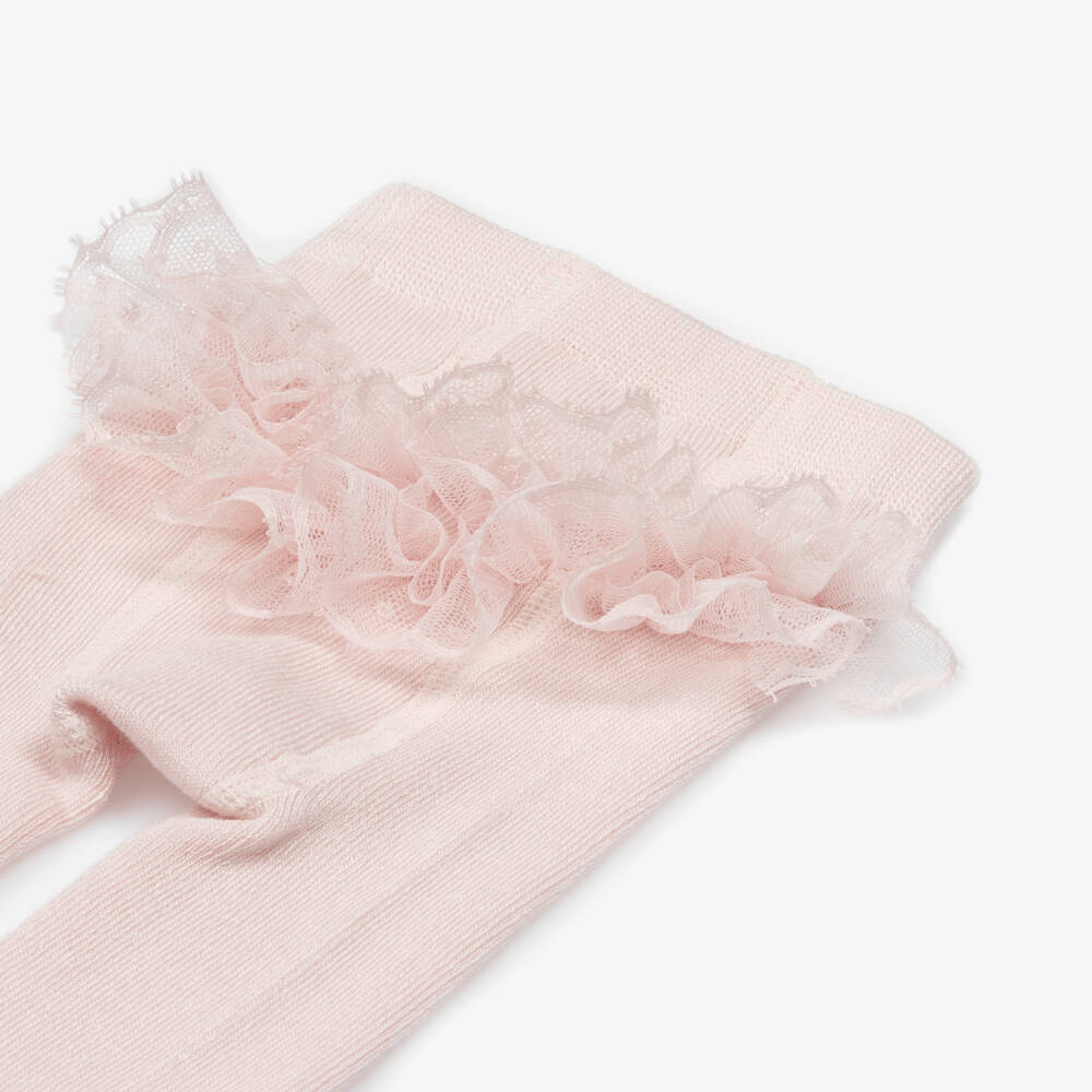 Mayoral Newborn-كولون مزين بالدانتيل لون زهري للبنات الرضع | Childrensalon