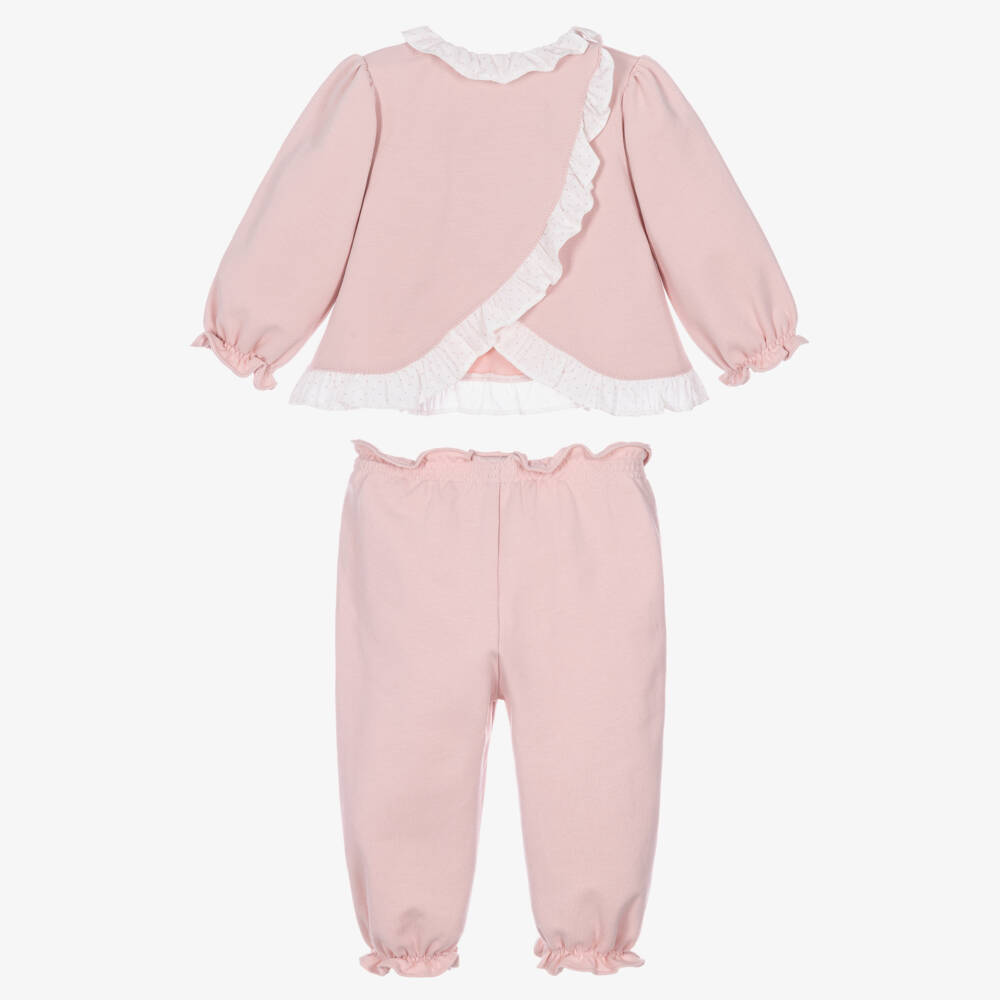 Mayoral Newborn-Baby Girls Pink Trouser Set with Ruffle Details | Childrensalon