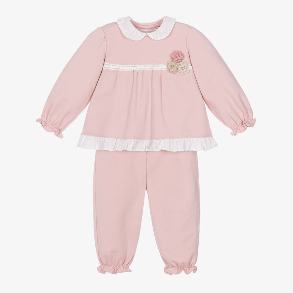 Mayoral Newborn-Baby Girls Pink Trouser Set with Ruffle Details | Childrensalon