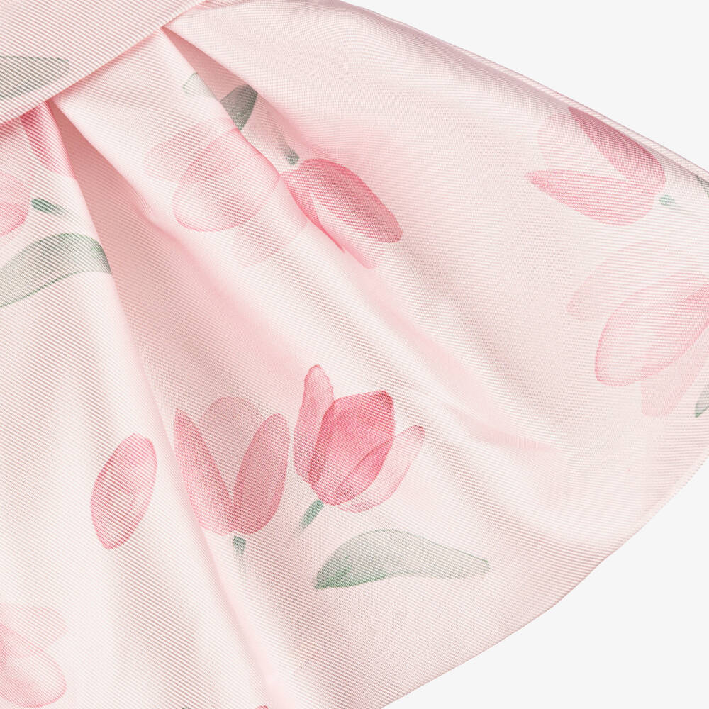 Mayoral Newborn-Baby Girls Pink Tulip Print Satin Dress | Childrensalon
