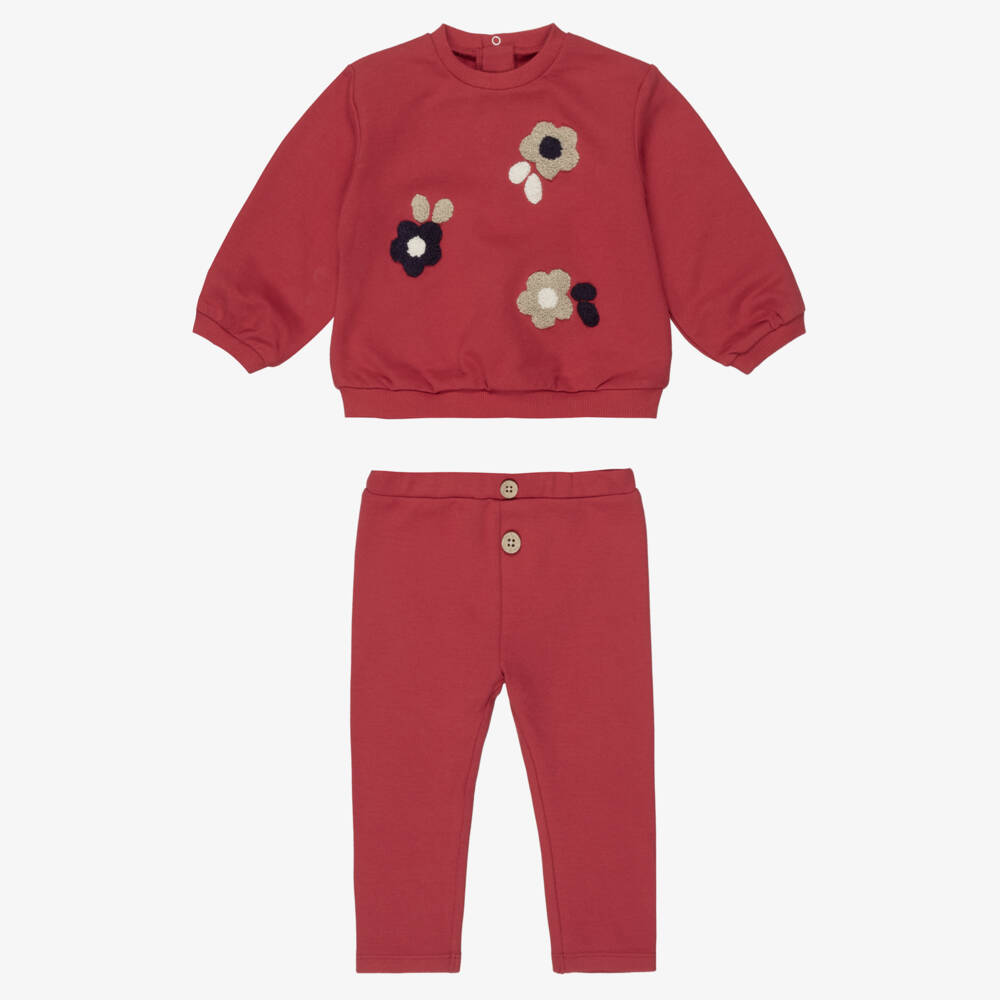 Mayoral Для новорожденных-Baby Girls Red Cotton Floral Leggings Set | Childrensalon