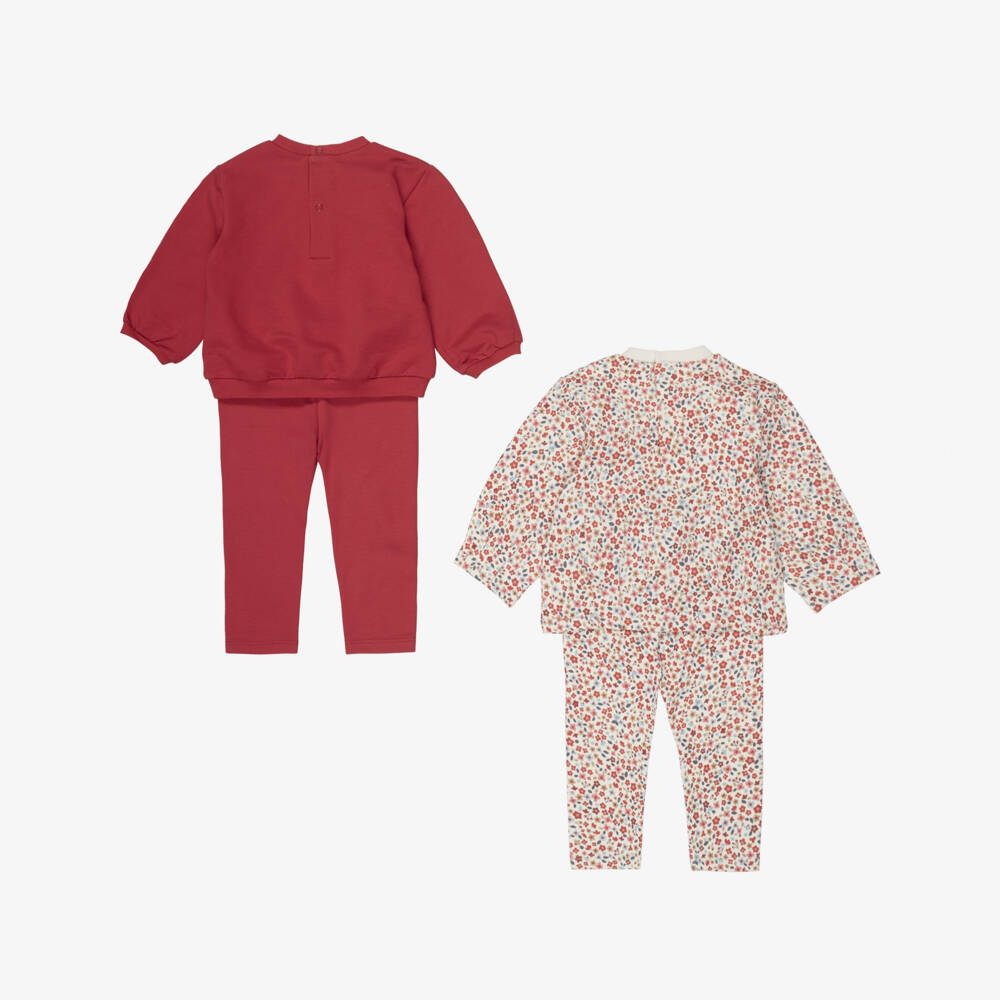 Mayoral Для новорожденных-Baby Girls Red Cotton Floral Leggings Set | Childrensalon