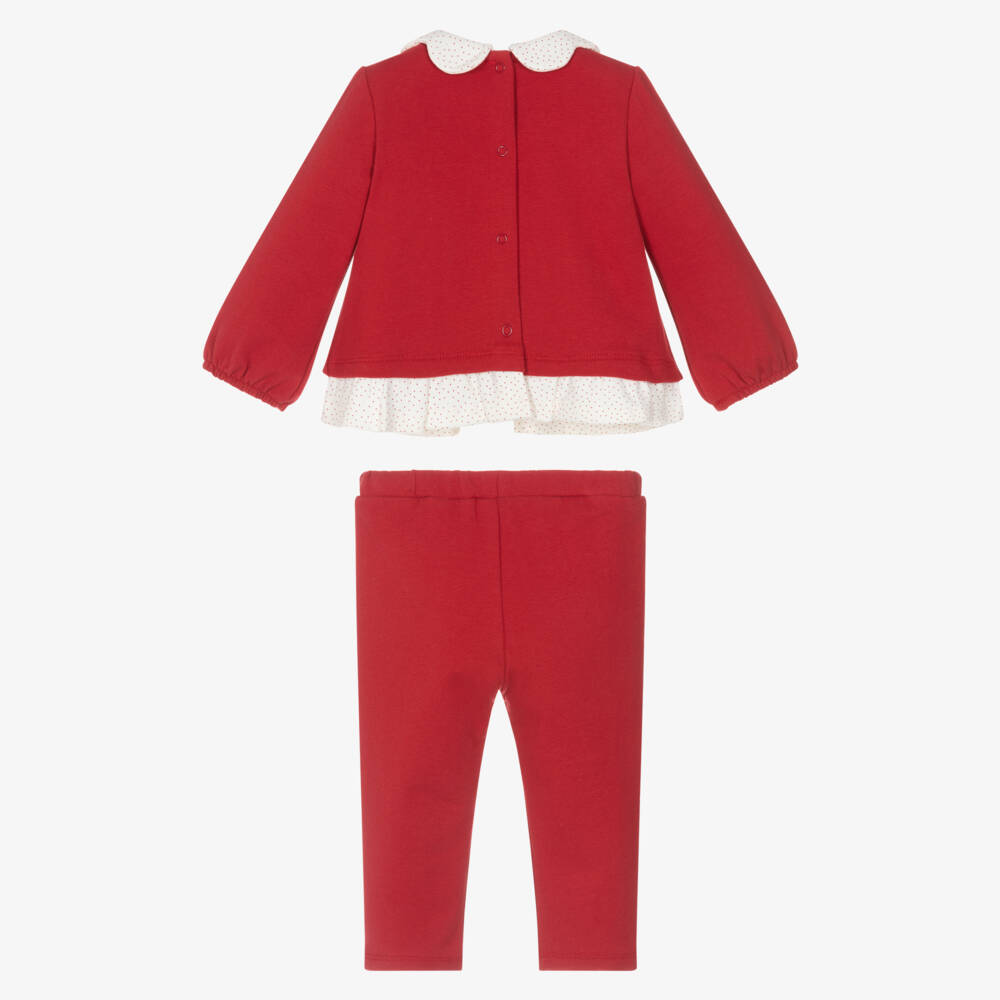 Mayoral Для новорожденных-Baby Girls Red Cotton Jersey Leggings Set | Childrensalon