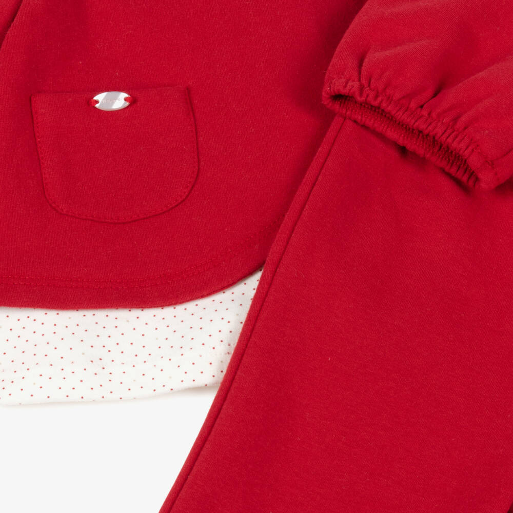 Mayoral Для новорожденных-Baby Girls Red Cotton Jersey Leggings Set | Childrensalon