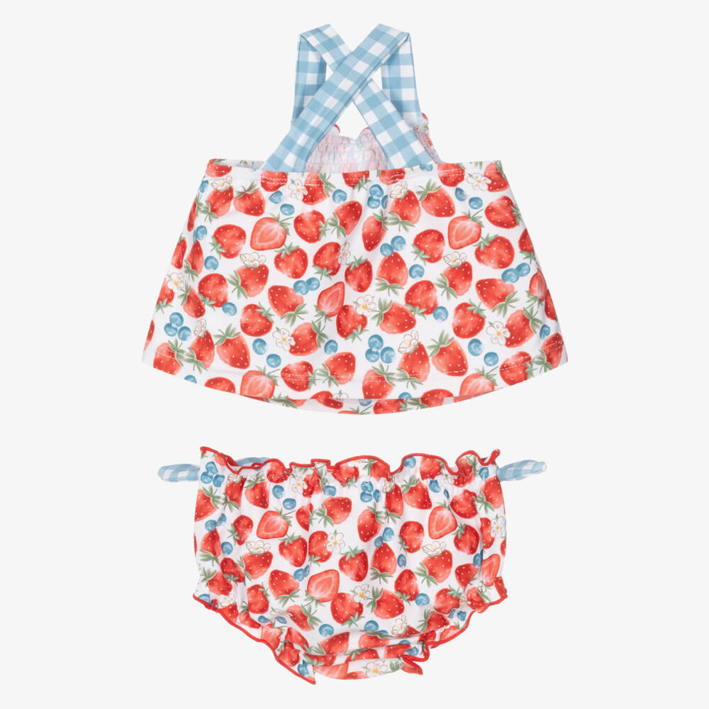 Mayoral Для новорожденных-Baby Girls Red Strawberry Beach Shorts Set (UPF40+) | Childrensalon