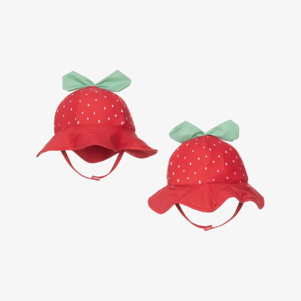 Mayoral Newborn-Baby Girls Red Strawberry Beach Shorts Set (UPF40+) | Childrensalon