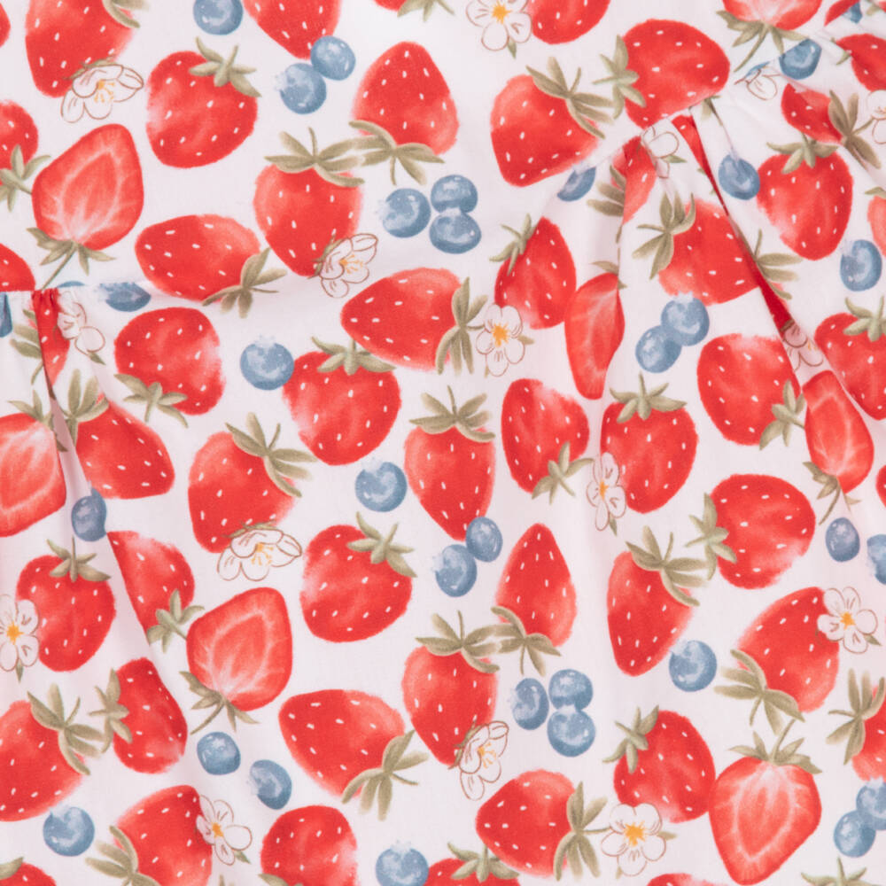 Mayoral Newborn-Baby Girls Red Strawberry Print Cotton Dress | Childrensalon
