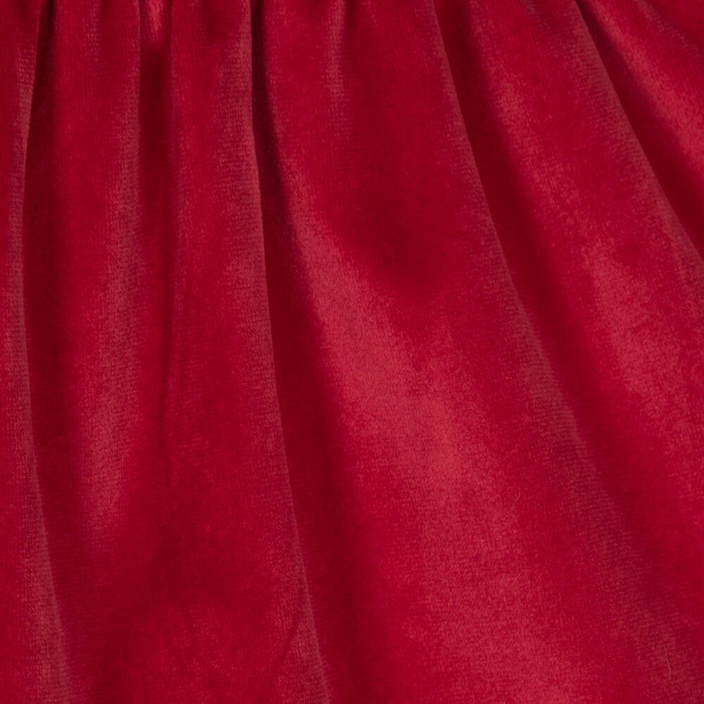 Mayoral Newborn-Baby Girls Red Velvet Dress with Gold Embroidery | Childrensalon
