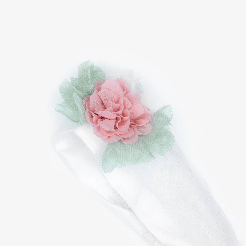 Mayoral Newborn-طوق للرأس مزين بوردة لون أبيض للبنات الرضع | Childrensalon