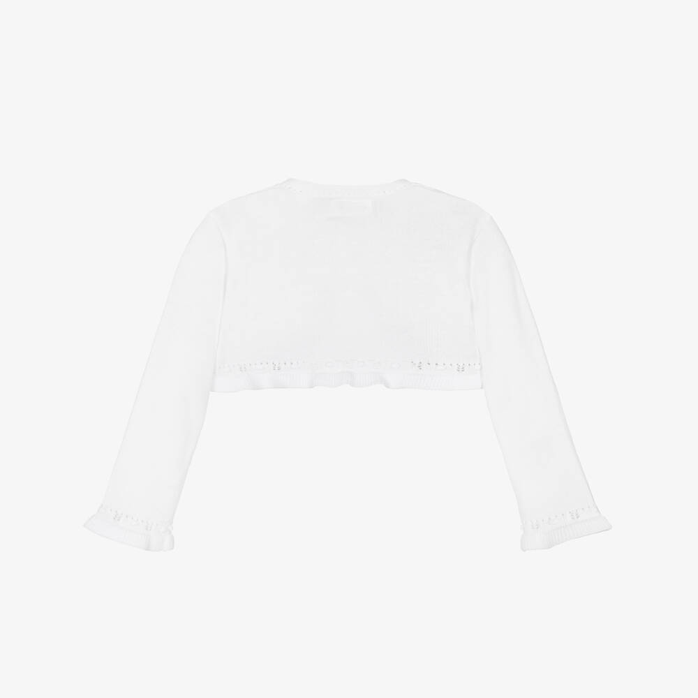 Mayoral Для новорожденных-Болеро кардиган трикотажный белый для малышек | Childrensalon