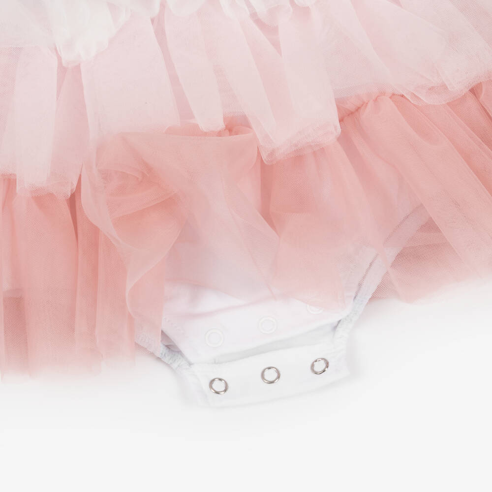 Mayoral Newborn-Baby Girls White & Pink Ombré Dress Set | Childrensalon