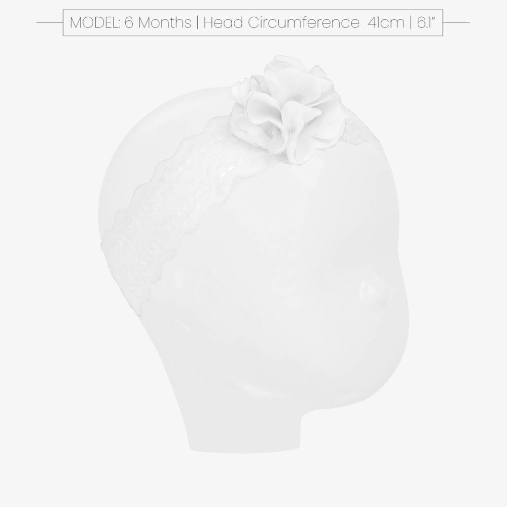 Mayoral Newborn-Baby Girls White Socks & Lace Headband Set | Childrensalon