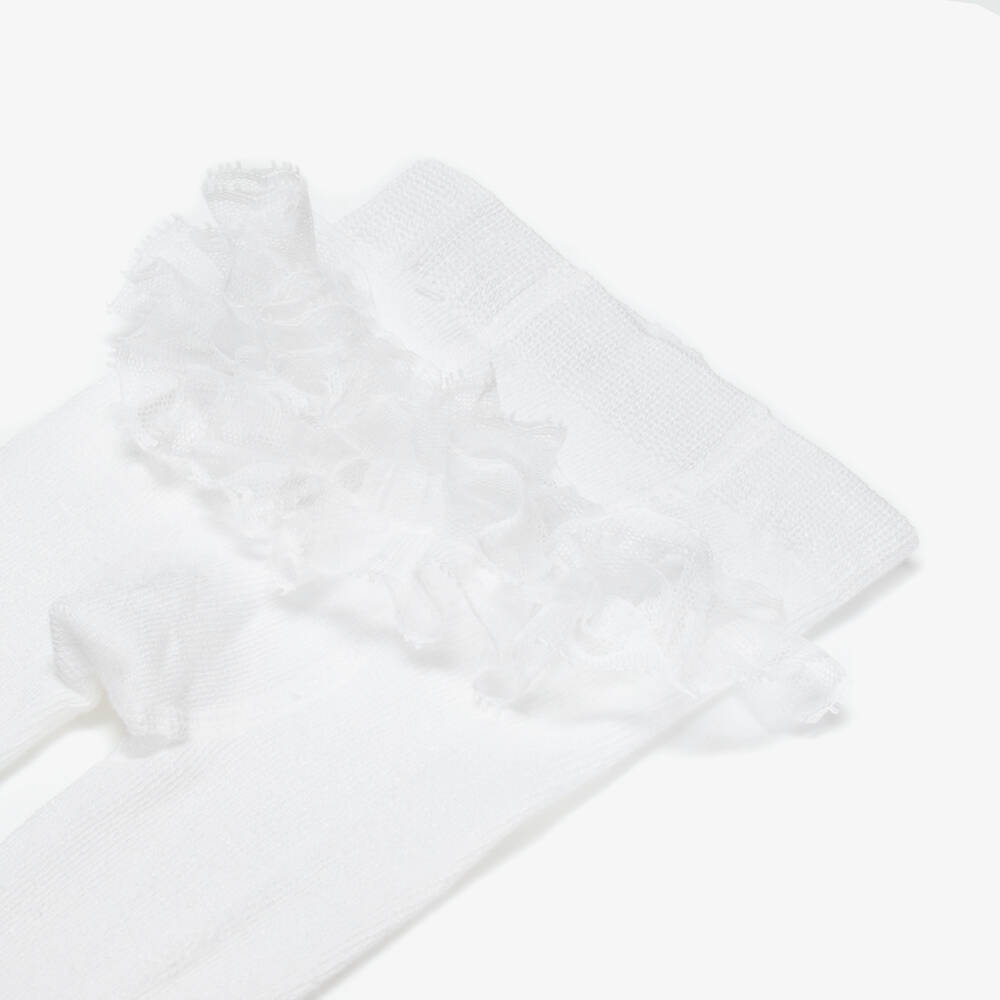 Mayoral Newborn-كولون بحواف دانتيل لون أبيض للبنات الرضع  | Childrensalon