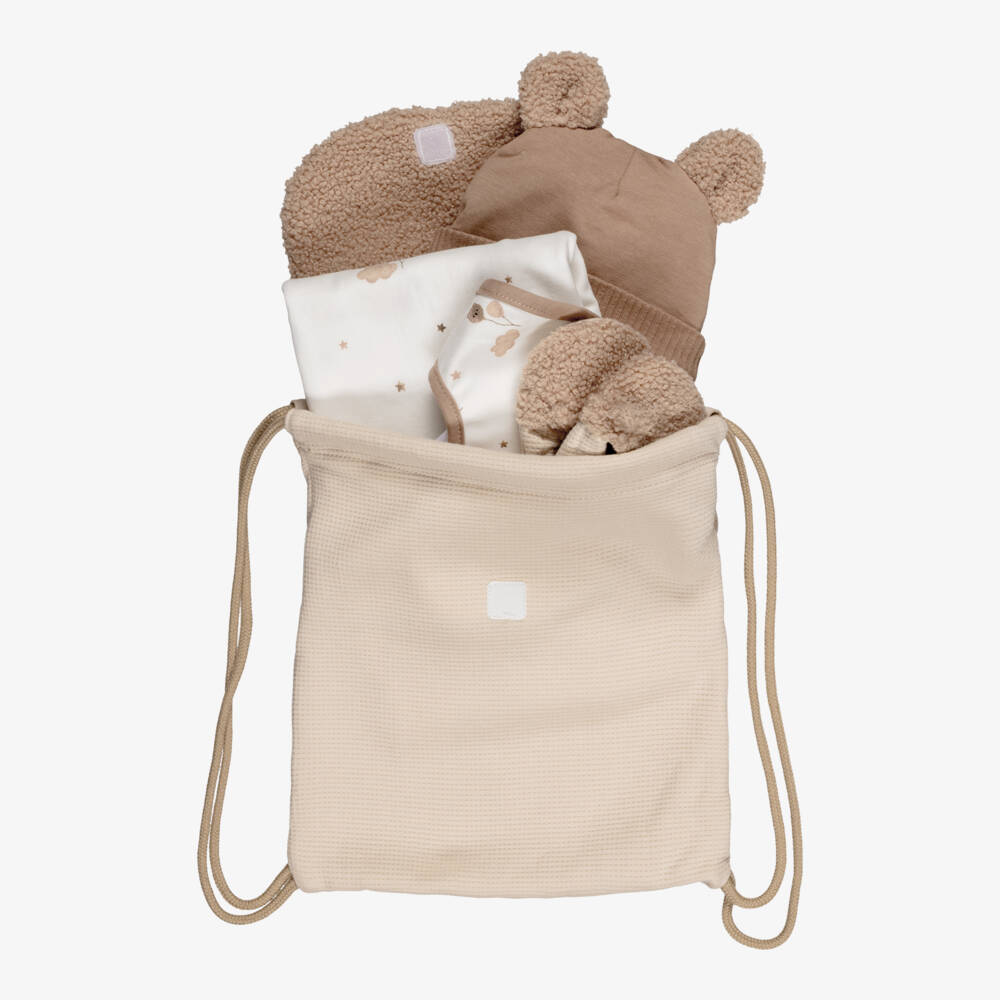 Mayoral Newborn-Baby Ivory & Beige Cotton Blanket Gift Set | Childrensalon