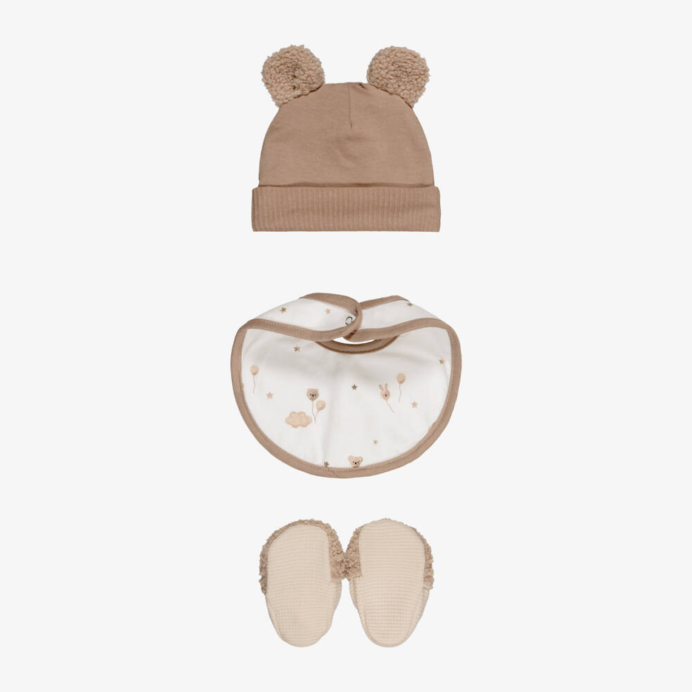 Mayoral Newborn-Baby Ivory & Beige Cotton Blanket Gift Set | Childrensalon