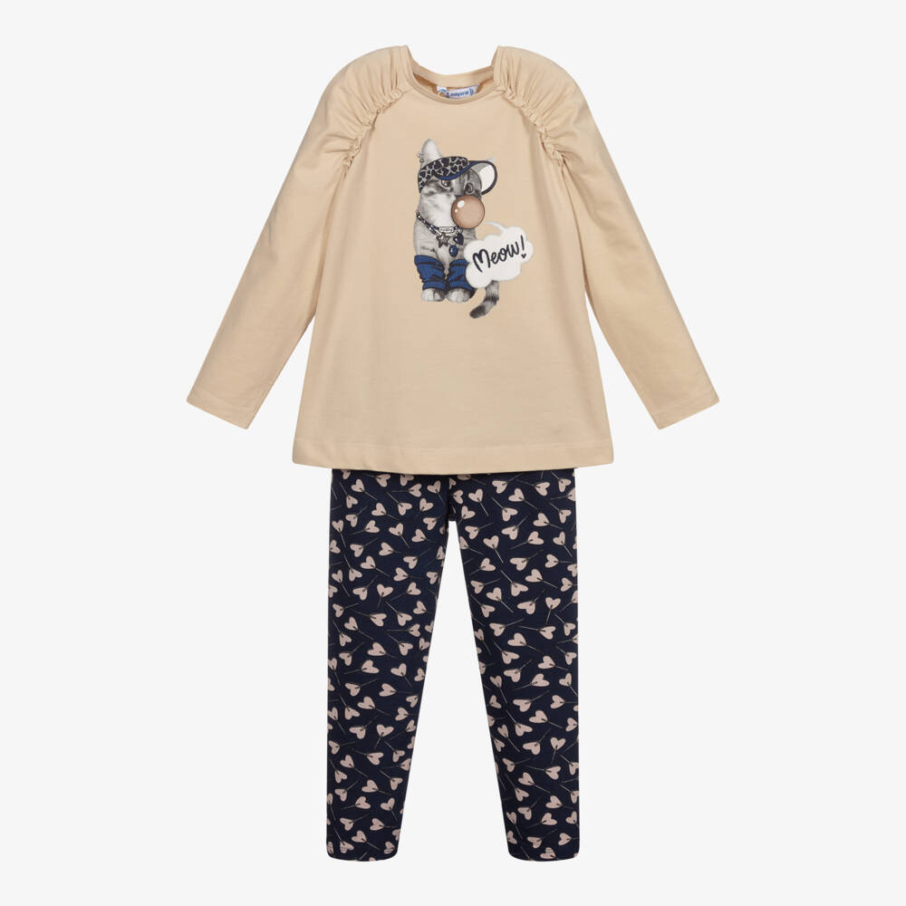 MAYORAL - Heart Bag Legging Set - Blue