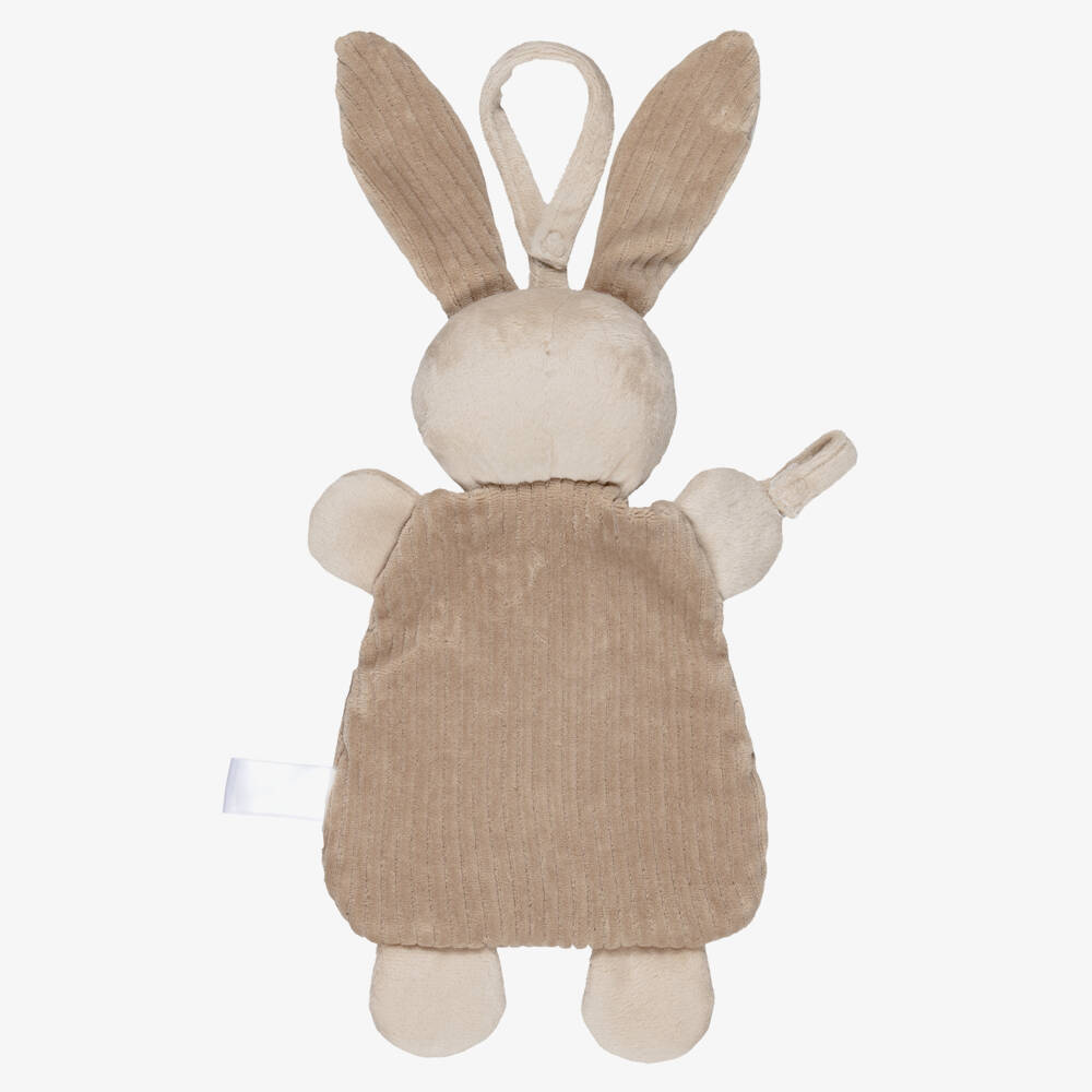 Mayoral Newborn-Beige Bunny Comforter & Dummy Holder (36cm) | Childrensalon