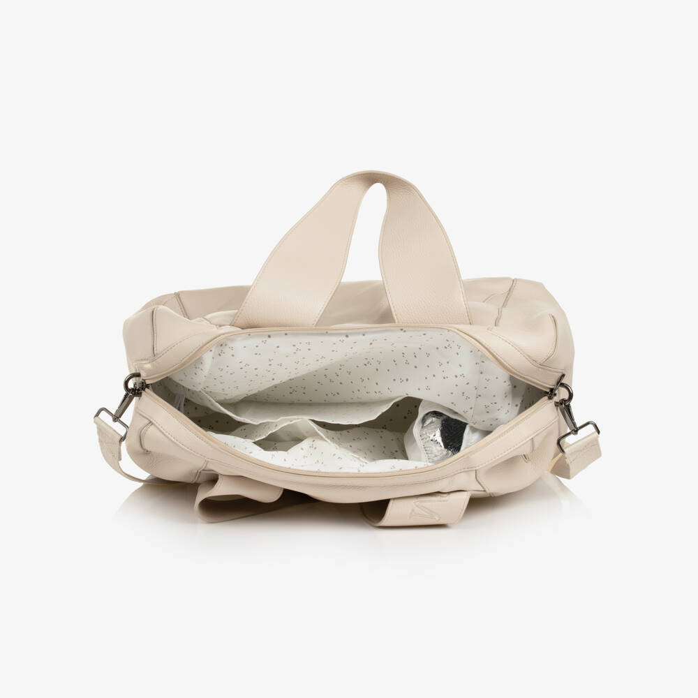 Mayoral Newborn-Beige Faux Leather Baby Changing Bag (43cm) | Childrensalon