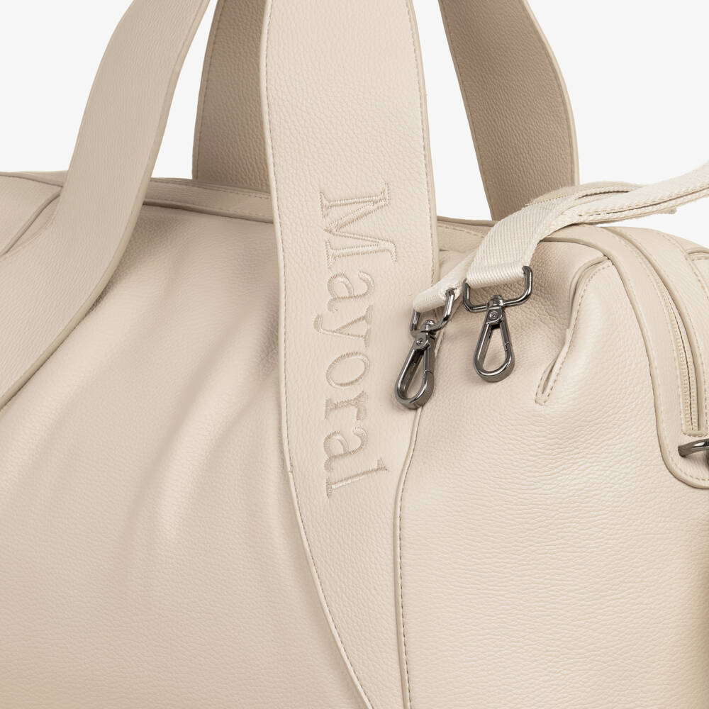 Mayoral Newborn-Beige Faux Leather Baby Changing Bag (43cm) | Childrensalon