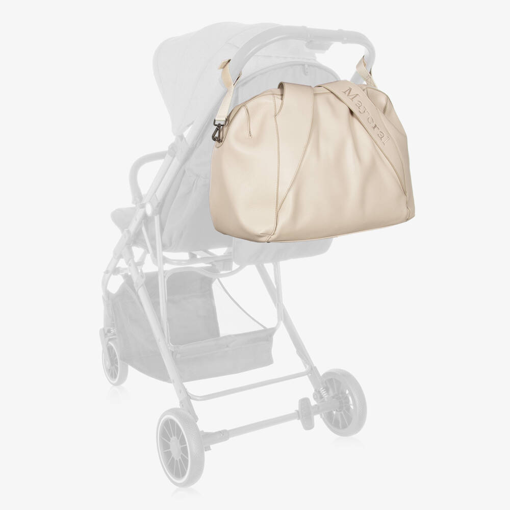 Mayoral Newborn-Beige Faux Leather Baby Changing Bag (43cm) | Childrensalon