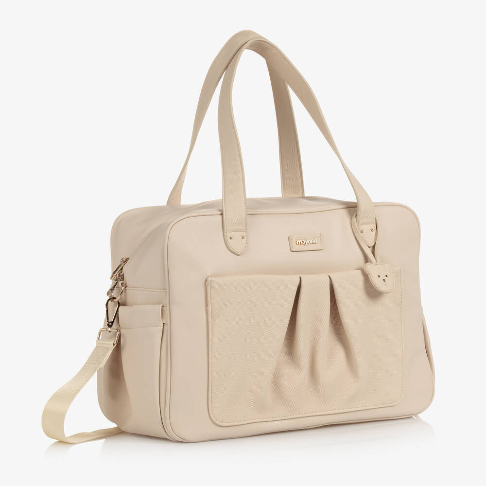 Mayoral-Beige Faux Leather Changing Bag (40cm) | Childrensalon