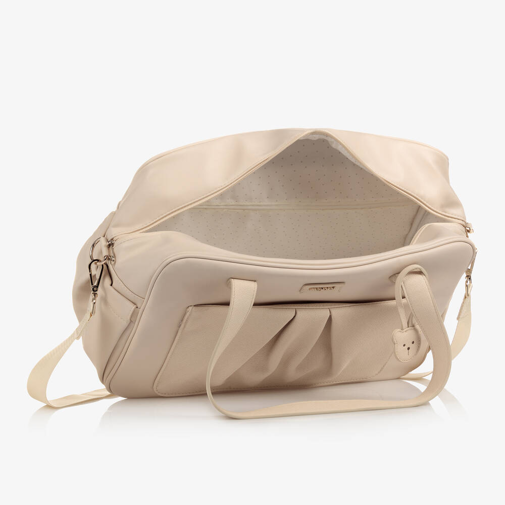 Mayoral-Beige Faux Leather Changing Bag (40cm) | Childrensalon