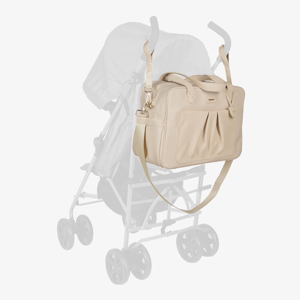 Mayoral-Beige Faux Leather Changing Bag (40cm) | Childrensalon