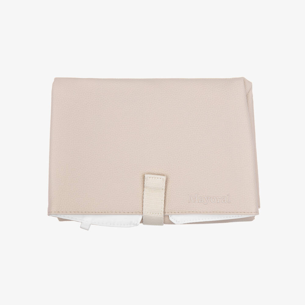 Mayoral Newborn-Beige Faux Leather Foldable Changing Mat (70cm) | Childrensalon