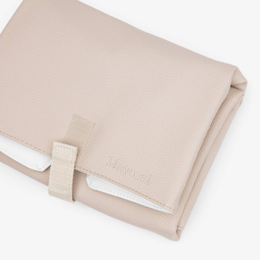 Mayoral Newborn-Beige Faux Leather Foldable Changing Mat (70cm) | Childrensalon