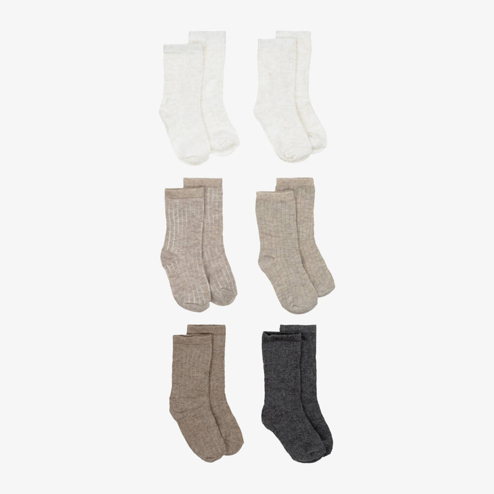 Mayoral Newborn-Beige & Ivory Ankle Socks for Baby (6 Pack) | Childrensalon